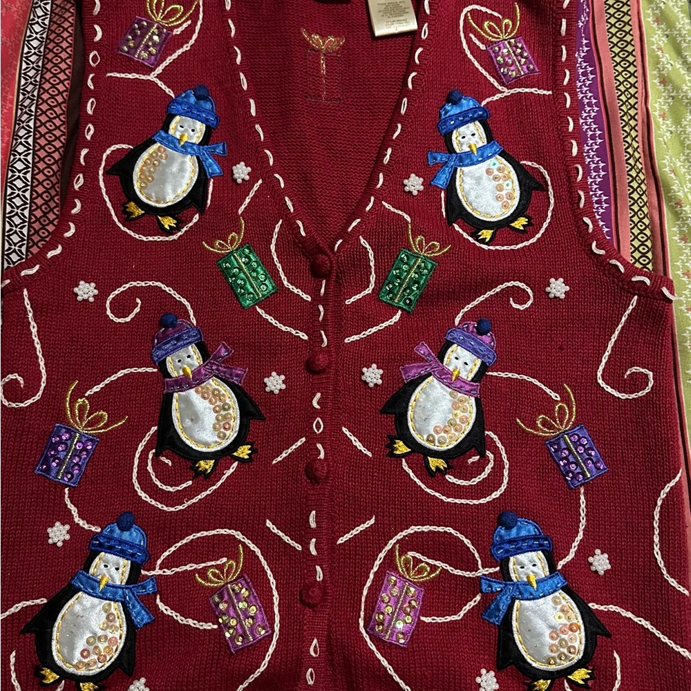 Festive Christmas Penguin Vest